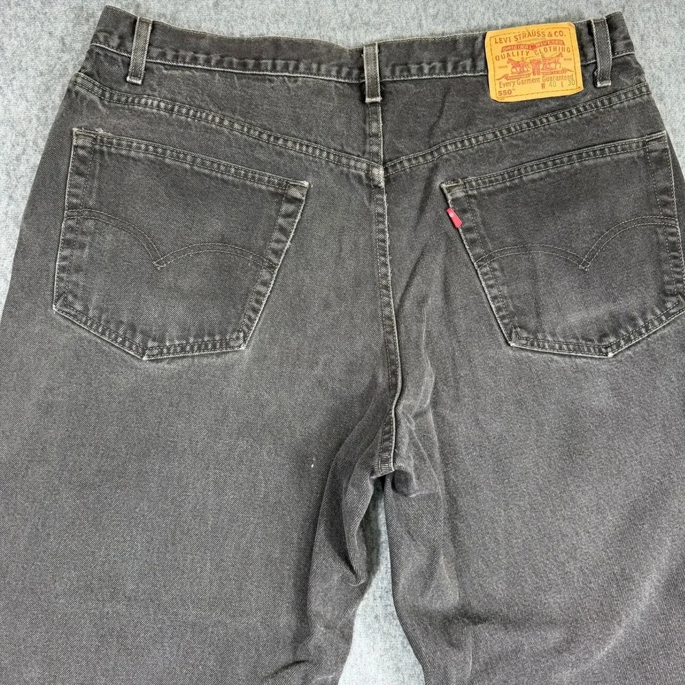 Levis 550 Jeans Mens 38x30 Black Relaxed Fit Tapered Leg Denim Vintage 1999